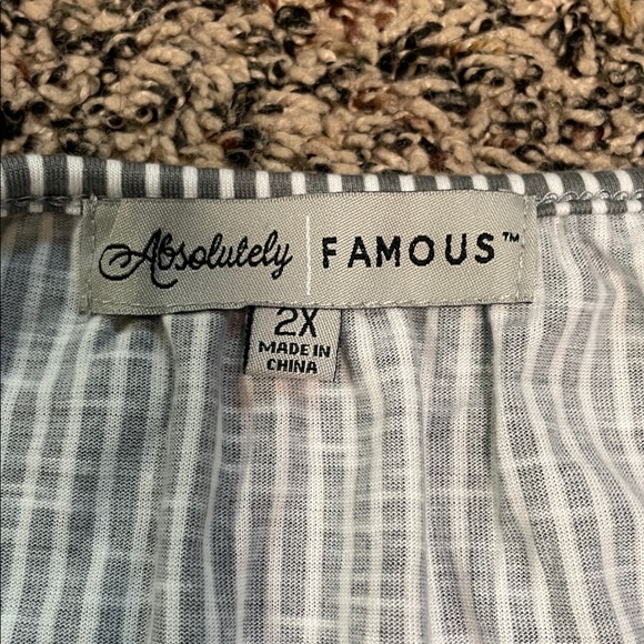 Absolutely Famous Boho Striped Tunic Blouse Plus Size 2X | NWOT - Picture 5 of 6